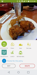 MySugr - Meal entry