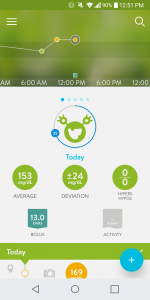 MySugr - Today's stats on home screen
