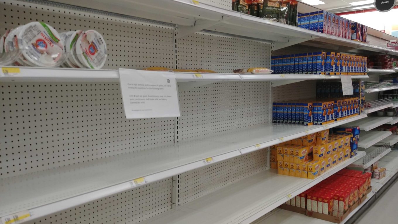This is a sight we're not used to seeing in the US. Empty grocery shelves and rationing of what is available.