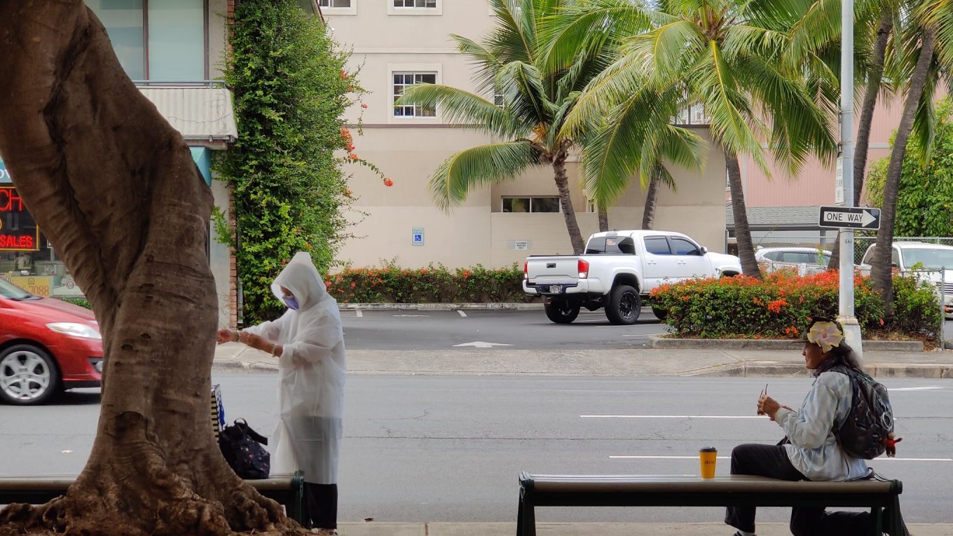 May 28, 2020 - Waiting for a bus in Honolulu